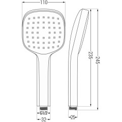 MEXEN - Uno DR33 sprchová sestava podomítková, černá 71435DR33-70