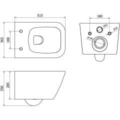 MEXEN - Madox Závěsná WC mísa Rimless včetně sedátka s slow, Duroplast, světle šedá mat 30154061