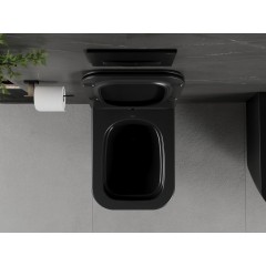 MEXEN - Madox Závěsná WC mísa Rimless včetně sedátka s slow, Duroplast, černá mat 30154070
