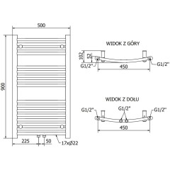 MEXEN - Ares radiátor + topná tyč  900 x 500 mm, 600 W, bílá W102-0900-500-2600-20
