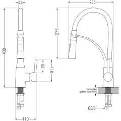 MEXEN - Andres granitový dřez s odkapávačem včetně baterie Aster, černá kropenatá 6515-76-73450-70-B