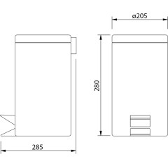 AQUALINE - SIMPLE LINE odpadkový koš kulatý 5l, nerez lesk 27105