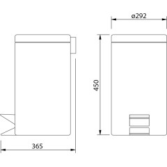 AQUALINE - SIMPLE LINE odpadkový koš kulatý 20l, nerez lesk 27120