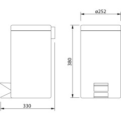 AQUALINE - SIMPLE LINE odpadkový koš kulatý 12l, nerez lesk 27112