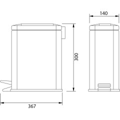 AQUALINE - SIMPLE LINE odpadkový koš obdélníkový 5l, nerez lesk GAQ005