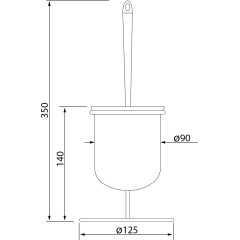 AQUALINE - SIMPLE LINE WC štětka na postavení, chrom GA1304