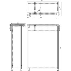 AQUALINE - KAWA STRIP galerka s LED osvětlením 50x70x22cm, dub emporio WGL35S