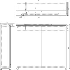 AQUALINE - KAWA STRIP galerka s LED osvětlením 80x70x22cm, dub emporio WGL38S