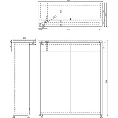 AQUALINE - KAWA STRIP galerka s LED osvětlením 60x70x22cm, dub emporio WGL36S