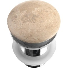 SAPHO - BLOK umyvadlová výpust 5/4“, click-clack, zátka leštěný béžový travertin 2401-901