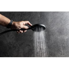 SAPHO - Ruční masážní sprcha, 3 režimy sprchování + režim oplach, silikon trysky, průměr 120, ABS/černá mat 1204-51B