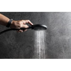 SAPHO - Ruční masážní sprcha, 3 režimy sprchování + režim oplach, silikon trysky, průměr 120, ABS/černá mat 1204-51B
