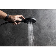 SAPHO - Ruční masážní sprcha, 3 režimy sprchování + režim oplach, silikon trysky, průměr 120, ABS/černá mat 1204-51B