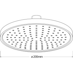 AQUALINE - Hlavová sprcha, průměr 200, ABS/chrom SC121