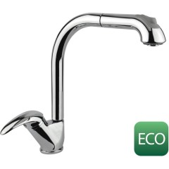 SAPHO - AXUS stojánková dřezová baterie s výsuvnou sprškou, výška 345 chrom 1112-72