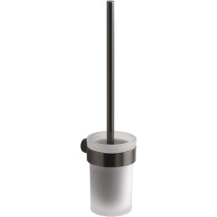 Gedy - PIRENEI WC štětka závěsná, mléčné sklo, gun metal PI330381