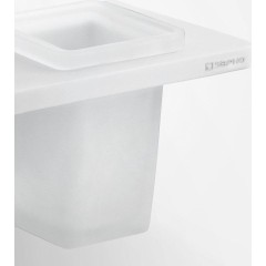 SAPHO - ABELINE polička + 2 sklenky, 500, rockstone, bílá mat AE502-0101-01