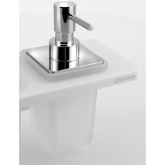 SAPHO - ABELINE polička, sklenka + dávkovač/chrom, 800, rockstone, bílá mat AE802-0101-02