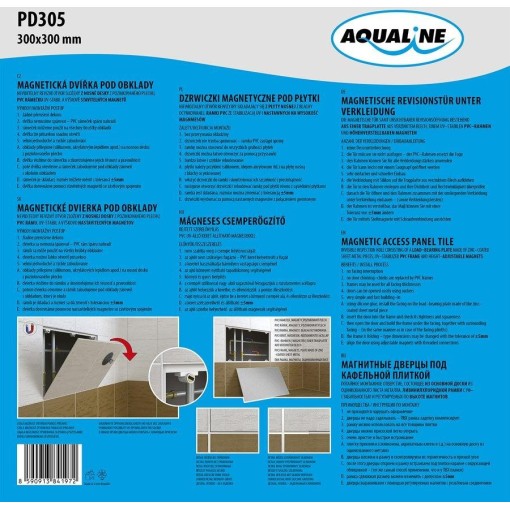 AQUALINE - Magnetická dvířka pod obklady 300x300 PD305