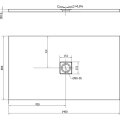 POLYSAN - FLEXIA vanička z litého mramoru s možností úpravy rozměru, 140x80cm 72900
