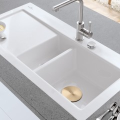 Příslušenství ke dřezům Villeroy & Boch - krytka odpadu 96241503, zlatá 96241503