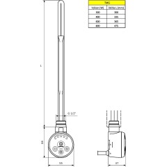 AQUALINE - Topná tyč s termostatem, 400 W, bílá mat TMG301