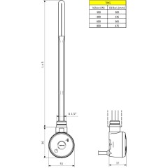Bruckner - WICHER topná tyč s termostatem, 600 W, bílá mat 600.205.4