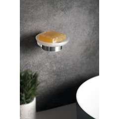 SAPHO - X-STEEL mýdlenka, mléčné sklo, nerez mat XS802