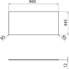 SAPHO - Deska Rockstone 960x12x445, bílá mat DTR96-0101