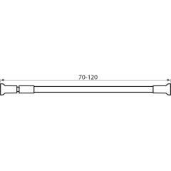 AQUALINE - Teleskopická rozpěrná tyč 70-120cm, hliník, bílá TC120