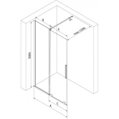 MEXEN - Velar posuvné sprchové dveře Walk-in 110, transparent, chrom 871-110-000-03-01