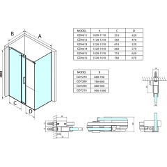 GELCO - DRAGON Obdélníkový sprchový kout 1200x900, čiré sklo, GD4612-GD7290 GD4612-GD7290