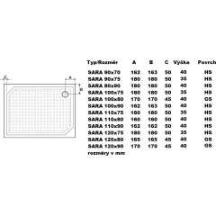 GELCO - Sprchová vanička SARA HS11080 1100*800 hladká HS11080