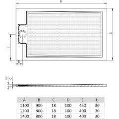 GELCO - Sprchová vanička EMA PE12080 1200x800, profilovaná PE12080