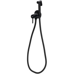 AQUALINE - Podomítková bidetová baterie se Stop sprškou, hadice 1,2m, kulatá, černá mat SK302B