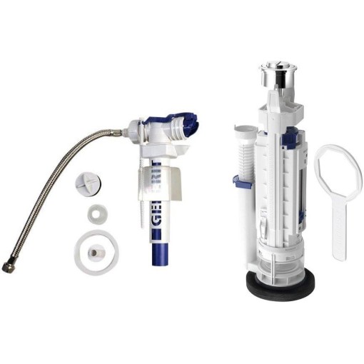KERASAN - Splachovací souprava s DUAL tlačítkem, boční napouštění 3/8", chrom 752101
