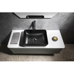 GSI - SAND/NUBES keramické umyvadlo na desku 50x38cm, černá mat 903726