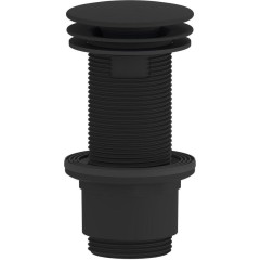 SAPHO - Umyvadlová výpust 5/4“, neuzavíratelná, velká zátka, 10-80, ABS/černá mat CV1232B