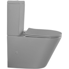 SAPHO - PACO WC kombi, Rimless, spodní/zadní odpad, šedá mat PC1012WRGR