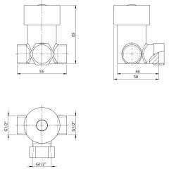 Bruckner - Regulátor teploty vody pro stojánkové ventily 1/2", chrom 982.880.1
