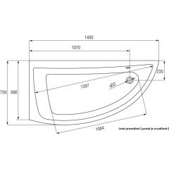 CERSANIT - VANA NANO PRAVÁ 140X75 cm S301-061