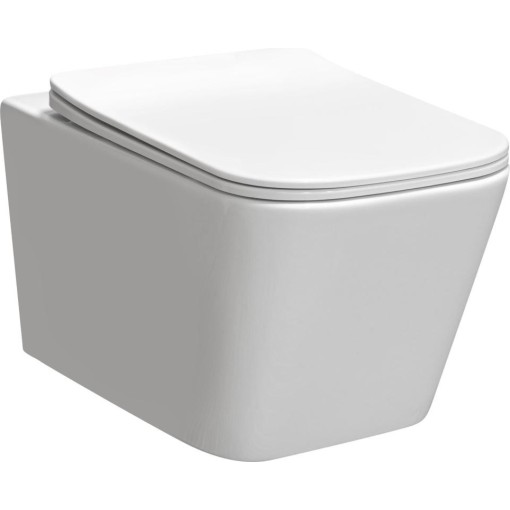 KERRA - Miska WC závěsná Tinos se sedátkem (bílé lesklé) 5907548115232