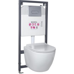 KERRA - Instalační set WC Kasos + tlačítko Pacific (chrom) 5907548118097