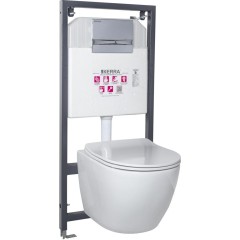 KERRA - Instalační set WC Kasos + tlačítko Adriatic (chrom) 5907548118103