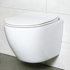 KERRA - Miska WC závěsná Delos se sedátkem (bílé lesklé) 5907548114099