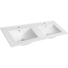 SAPHO - SLIM keramické dvojumyvadlo, nábytkové, 120x46,5cm, bílá 1601-120