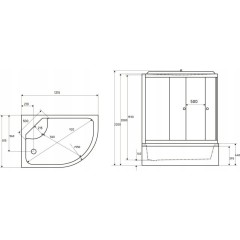 KERRA - Kabina s hydromasáží Jukon 120/80 (levá) 5907548108203