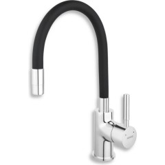 NOVASERVIS - Dřezová stojánková baterie,černá-chrom s elastickým ramenem 70710,0C