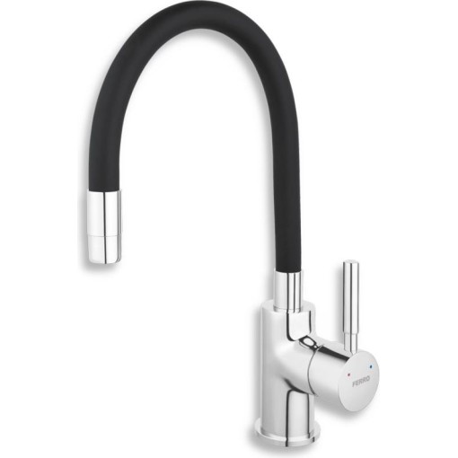 NOVASERVIS - Dřezová stojánková baterie,černá-chrom s elastickým ramenem 70710,0C