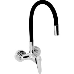 NOVASERVIS - Dřezová baterie s elastickým ramenem 100mm, černá-chrom 94484,0C